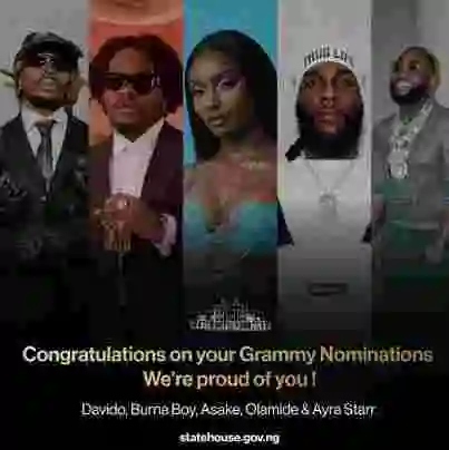 We Are Proud Of You - President Tinubu Encourages Nigerian Grammy Nominees After Loss At The Award Ceremony