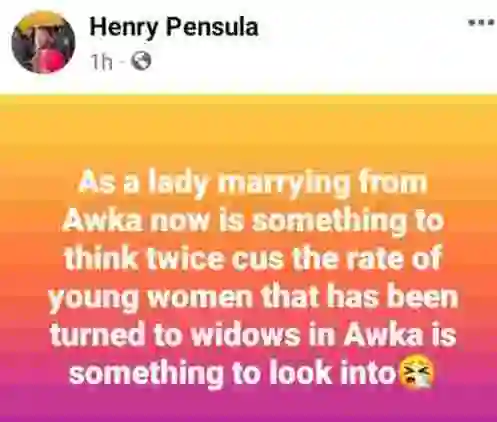 Nigerian Man Laments Increasing Number Of Young Widows In His Hometown