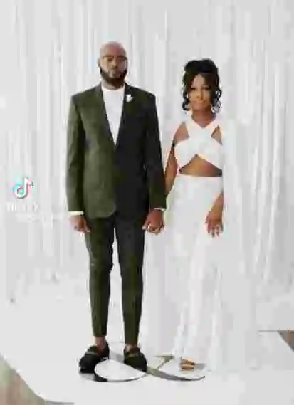 Lady Shares Video Of Her Wedding Which Was Attended By Only Nine Guests Inside Their Living Room