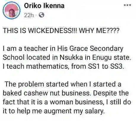 This Is Wickedness - Nigerian Teacher Laments After School Proprietor Allegedly Refused To Pay His Salary Because He Sells Cashew Nuts