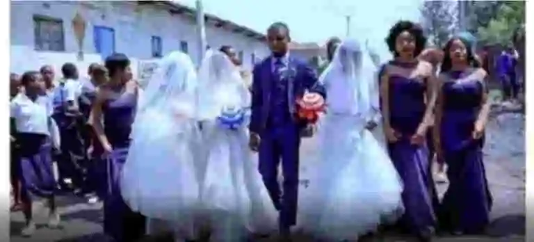 Photos: Man marries triplet sisters on the same day, His parents shun wedding