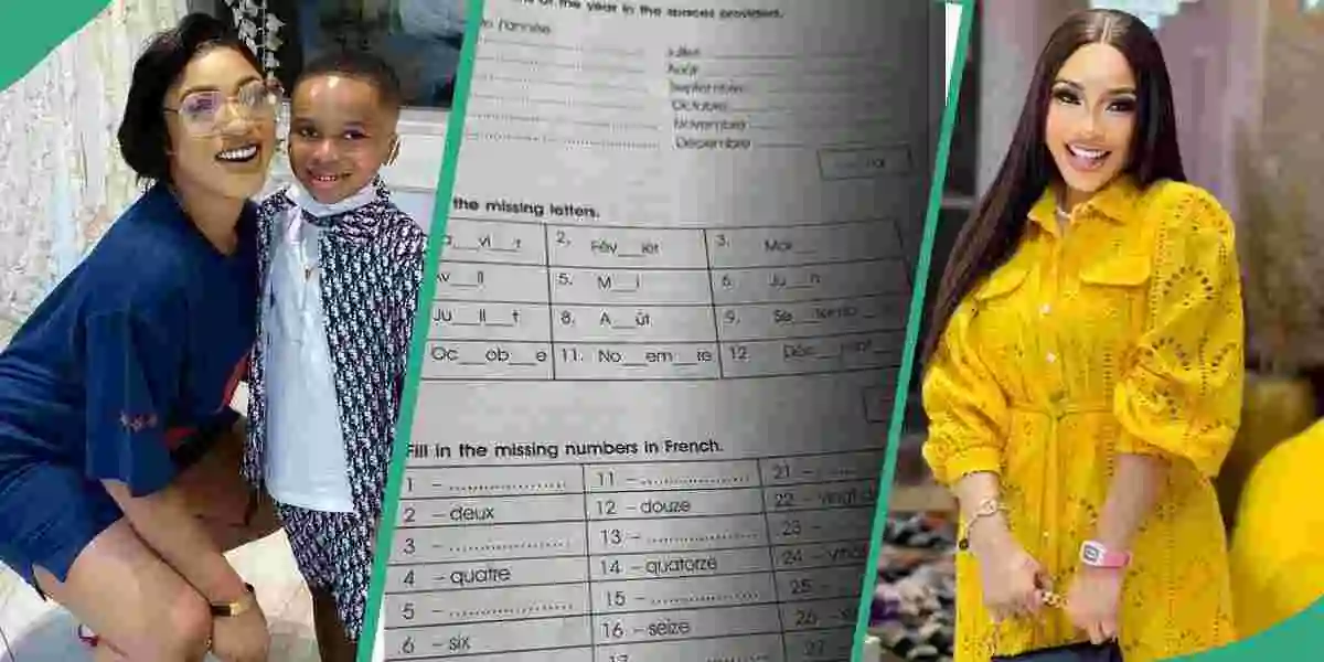 Tonto Dikeh Sparks Reactions Over Son’s Overwhelming French Assignment