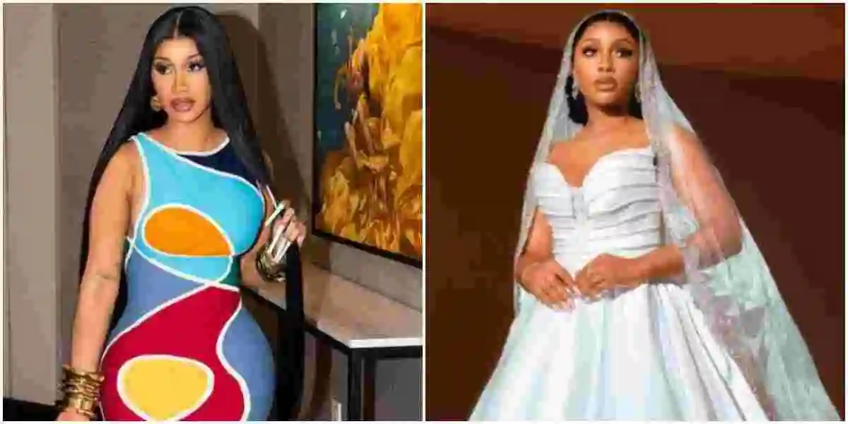 American Rapper Cardi B Reacts to BBN Mercy Eke’s Outfit at the AMVCA