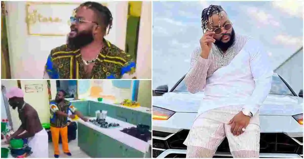 Funny Video As BBNaija’s Whitemoney Sings Loudly to Taunt Housemates Over Dirty Kitchen