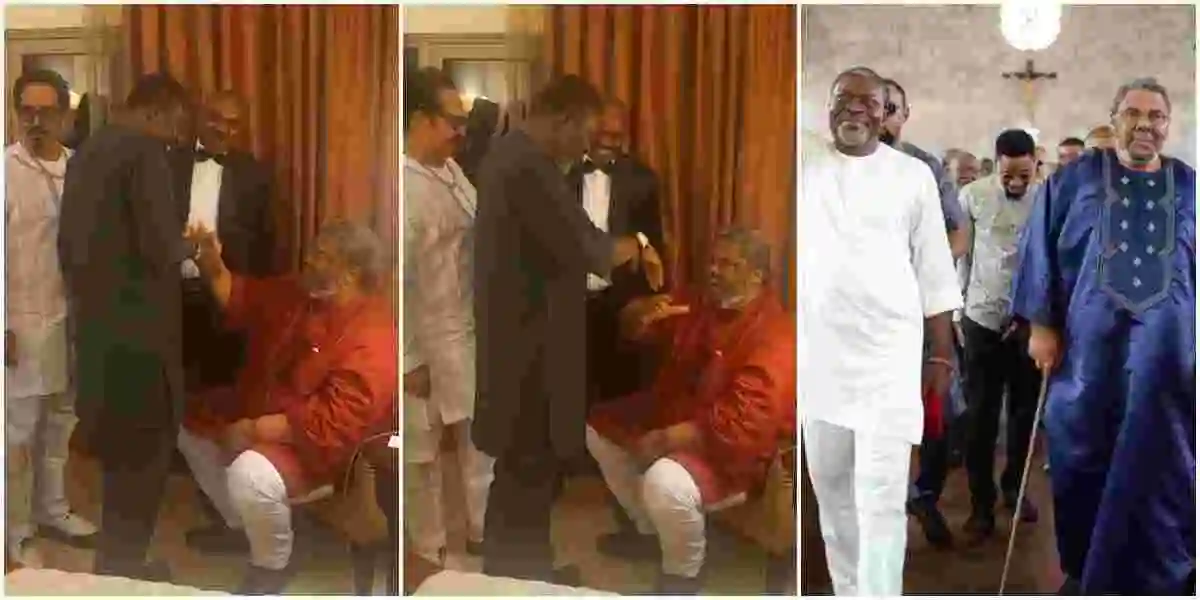 Sacred Moment As Kanayo O Kanayo Pays Homage to Veteran Actor Pete Edochie With Unique Greeting (Video)