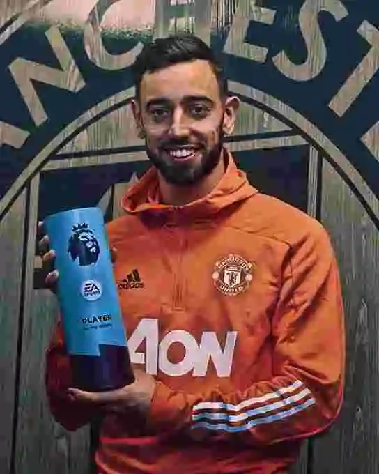 Manchester United's Bruno Fernandes becomes the first player in Premier League history to win 'Player of the Month' four times in the same calendar year
