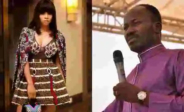 Toke Makinwa shades Apostle Suleman over testimony of his spiritual son who 'supernaturally landed in France after praying in Germany'