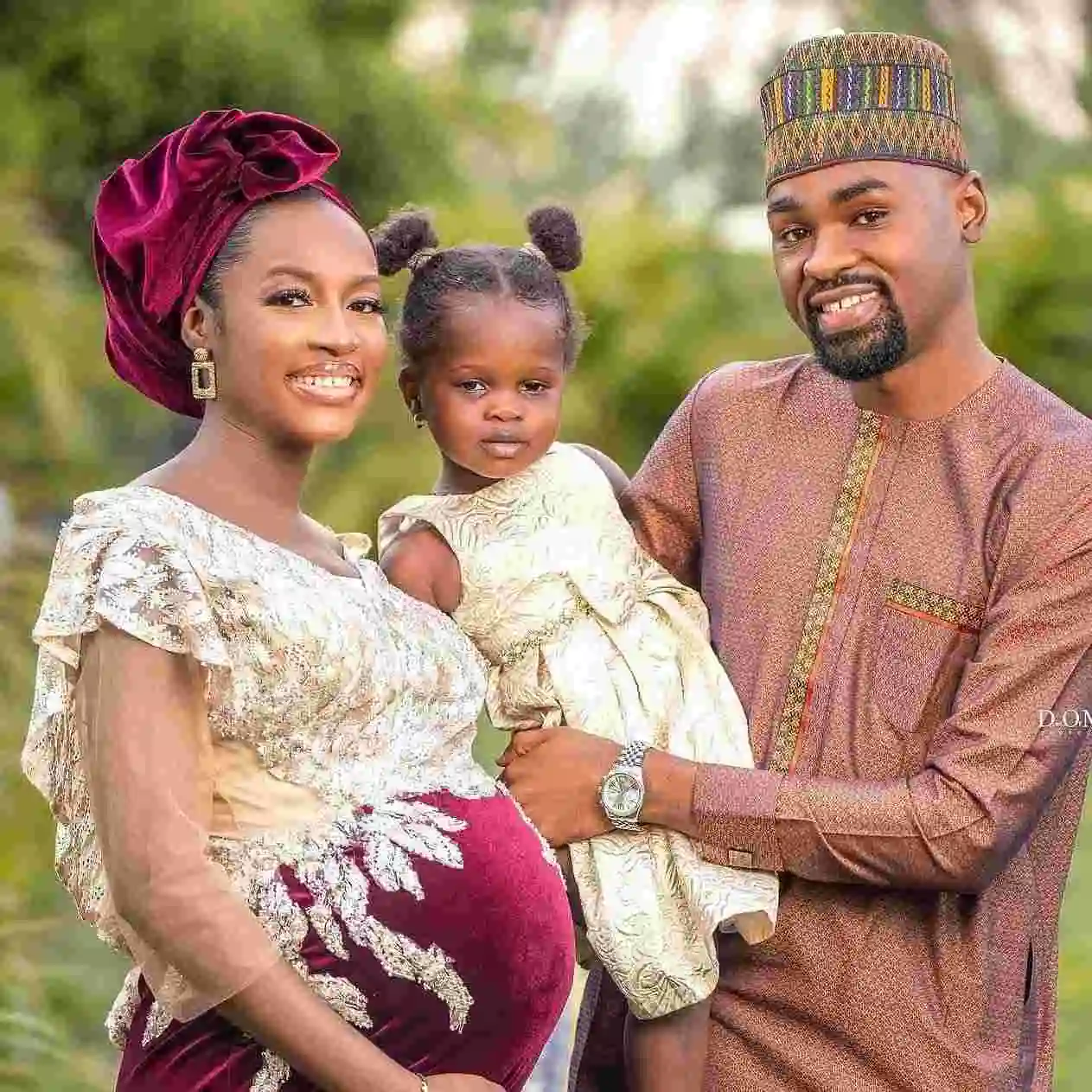 Nigerian couple who battled infertility for six years welcomes triplets three years after adopting a baby girl
