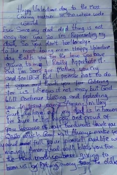 Ever Since Dad Died, It Hasn’t Been Easy For You So I’m Representing Him — Son Pens Valentine's Note To Mother