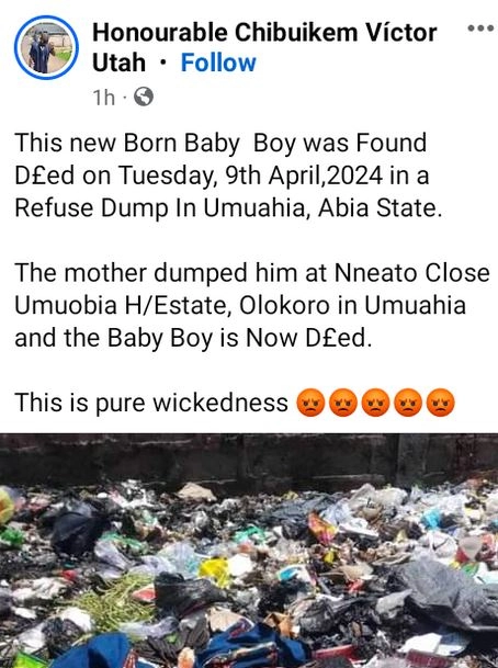 Newborn Baby Found Dead At Refuse Dump In Umuahia