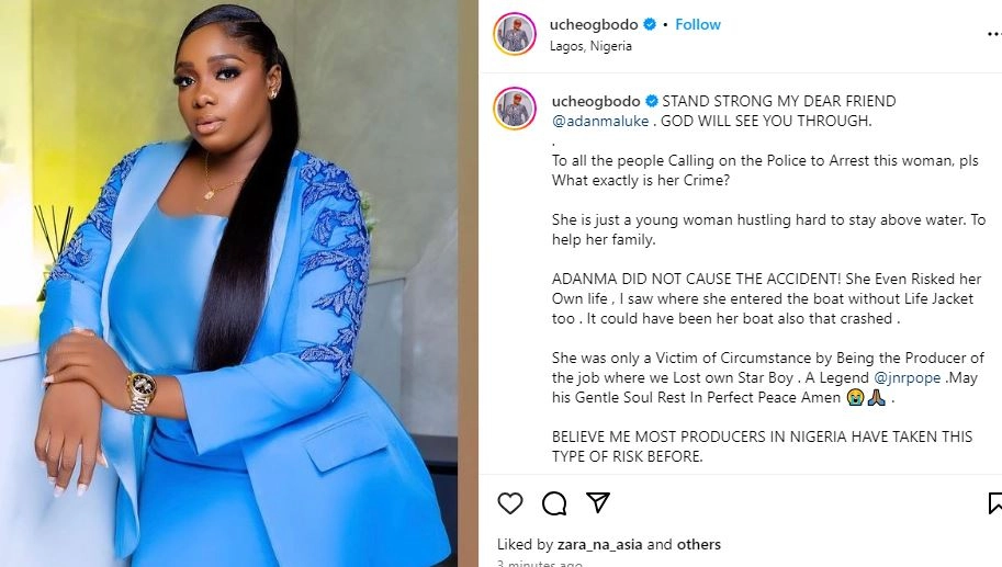 Jnr Pope: What Exactly Is Her Crime? She Was Only A Victim Of Circumstance - Uche Ogbodo Defends Movie Producer, Adanma Luke