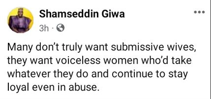 Many Men Don’t Truly Want Submissive Wives, They Want Voiceless Women That Would Stay Loyal In Abuse - Nigerian Marriage Therapist Says