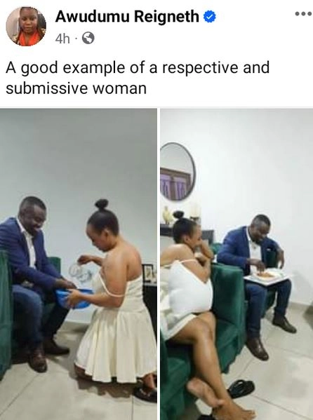 Nigerian Lady Shares Photo Of A Respectful And Submissive Woman