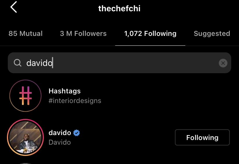 Davido And Chioma Reconcile, Refollow Each Other On Instagram