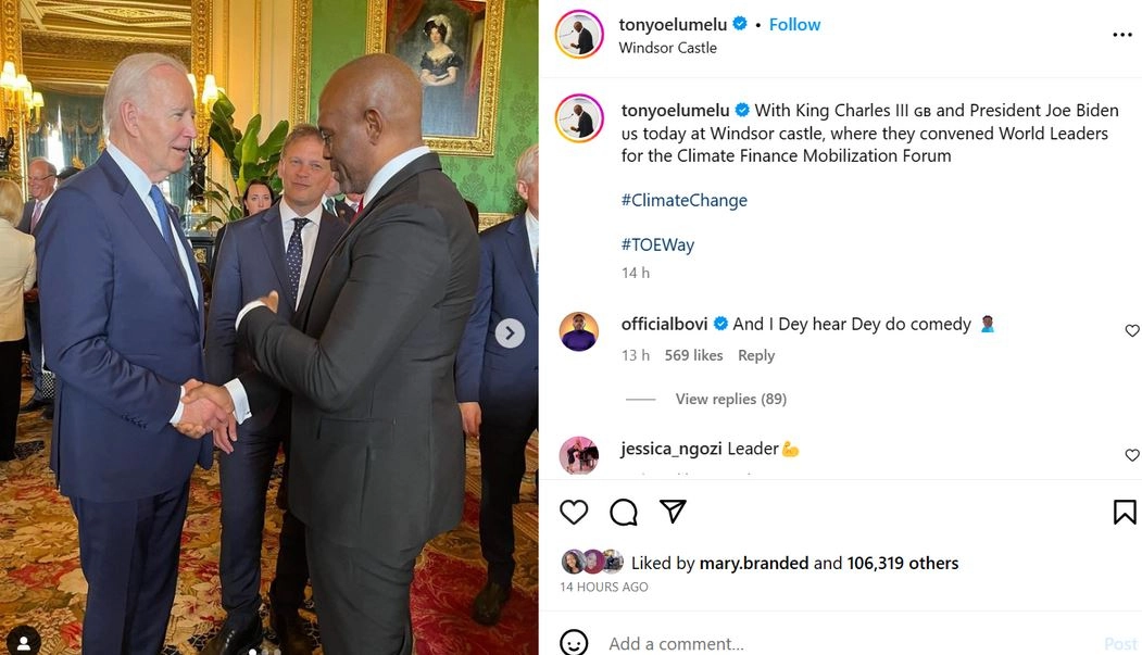 Tony Elumelu Spotted With President Joe Biden And King Charles (Photos)