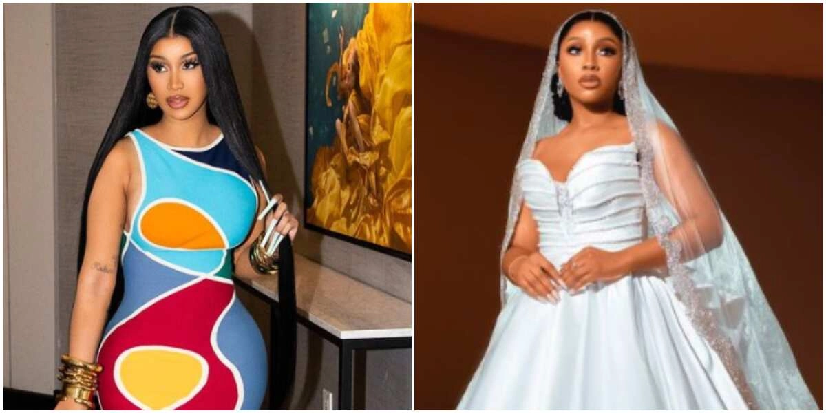 American Rapper Cardi B Reacts to BBN Mercy Eke’s Outfit at the AMVCA